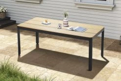 OUTFLEXX Esstischgarnitur, Anthrazit Matt, Alu/Holzimitat, Tisch 200x91cm, 6 Multipo -Warmer Garten 21775 09.jpg