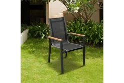 OUTFLEXX Sessel, Anthrazit Matt, Aluminium/FSC-Teak, 69x60x93cm 9 OUTFLEXX Sessel, Anthrazit Matt, Aluminium/FSC-Teak, 69x60x93cm -Warmer Garten 21782 1.jpg