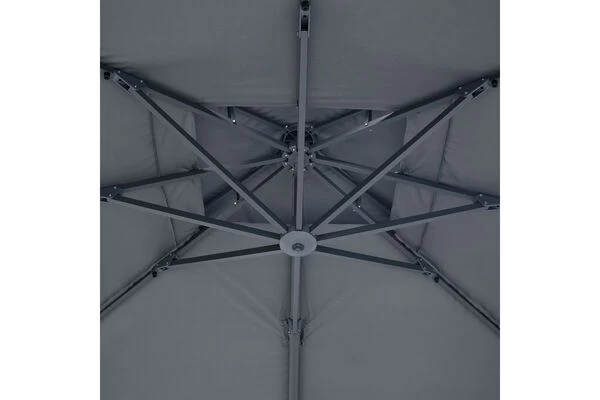 OUTFLEXX Ampelschirm, Anthrazit, Aluminium/Polyester, 300x300cm, Quadratisch 5 OUTFLEXX Ampelschirm, Anthrazit, Aluminium/Polyester, 300x300cm, Quadratisch – Bild 3