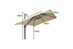 OUTFLEXX Ampelschirm, Anthrazit/creme, Aluminium/Polyester, 300x400cm, Rechteckig -Warmer Garten 21788 5.jpg