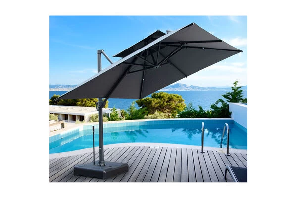 OUTFLEXX Ampelschirm, Anthrazit, Aluminium/Polyester, 300x400cm, Rechteckig 4 OUTFLEXX Ampelschirm, Anthrazit, Aluminium/Polyester, 300x400cm, Rechteckig – Bild 2