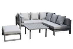 OUTFLEXX Willis Loungemöbel, Hellgrau, Alu/Polyester, 4-5 Personen, Mit Faltbarem Dach, Inkl. Loungetisch Und Hocker -Warmer Garten 21821 4.jpg