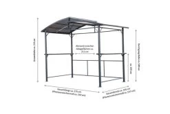 LECO Profi Grillpavillon, Anthrazit/grau Getönt, Aluminium/Polycarbonat, 165x275x233 Cm 9 LECO Profi Grillpavillon, Anthrazit/grau Getönt, Aluminium/Polycarbonat, 165x275x233 Cm -Warmer Garten 21878 4.jpg