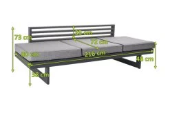 STERN Holly Dining-Bank/Liege, Anthrazit, Aluminium, 216x80x73 Cm, Inkl. Polster Grau Meliert -Warmer Garten 21890 5.jpg