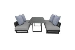 STERN Holly Dining-Bank/Liege, Anthrazit, Aluminium, 216x80x73 Cm, Inkl. Polster Grau Meliert -Warmer Garten 21890 6.jpg