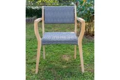 OUTFLEXX Armlehnensessel, Natur/grau, Akazie/Geflecht, 60 X 56 X 83,5 Cm, Stapelbar 15 OUTFLEXX Armlehnensessel, Natur/grau, Akazie/Geflecht, 60 X 56 X 83,5 Cm, Stapelbar -Warmer Garten 21918 1.jpg