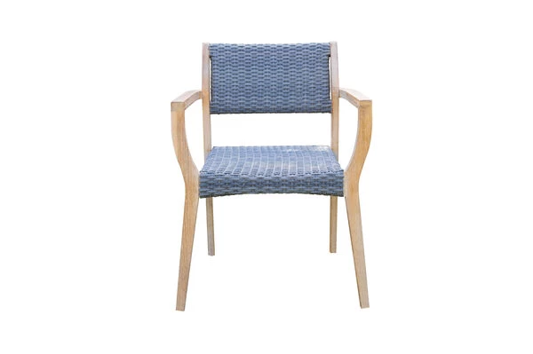 OUTFLEXX Armlehnensessel, Natur/grau, Akazie/Geflecht, 60 X 56 X 83,5 Cm, Stapelbar 4 OUTFLEXX Armlehnensessel, Natur/grau, Akazie/Geflecht, 60 X 56 X 83,5 Cm, Stapelbar – Bild 2