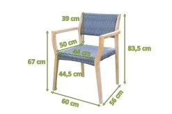 OUTFLEXX Armlehnensessel, Natur/grau, Akazie/Geflecht, 60 X 56 X 83,5 Cm, Stapelbar 14 OUTFLEXX Armlehnensessel, Natur/grau, Akazie/Geflecht, 60 X 56 X 83,5 Cm, Stapelbar -Warmer Garten 21918 5.jpg