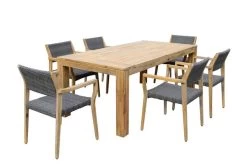 OUTFLEXX Sitzgruppe, Natur/grau, Akazie/Geflecht, Tisch 200 X 100 Cm, 6 Personen -Warmer Garten 21920 1.jpg