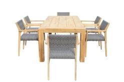 OUTFLEXX Sitzgruppe, Natur/grau, Akazie/Geflecht, Tisch 200 X 100 Cm, 6 Personen -Warmer Garten 21920 4.jpg