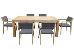 OUTFLEXX Sitzgruppe, Natur/grau, Akazie/Geflecht, Tisch 200 X 100 Cm, 6 Personen -Warmer Garten 21920 6.jpg