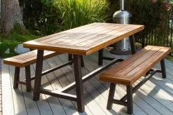 OUTFLEXX Bank, Natur/schwarz, Akazie, 160 X 36,5 X 45 Cm -Warmer Garten 21924 9.jpg