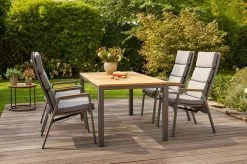 SIENA GARDEN Savona Sessel, Matt Graphit , Alu/FSC-Teak/Texfabric, 74x60x110 Cm, Verstellbare Rückenlehne, Inkl. Polster -Warmer Garten 21993 10.jpg