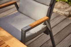 SIENA GARDEN Savona Sessel, Matt Graphit , Alu/FSC-Teak/Texfabric, 74x60x110 Cm, Verstellbare Rückenlehne, Inkl. Polster -Warmer Garten 21993 4.jpg