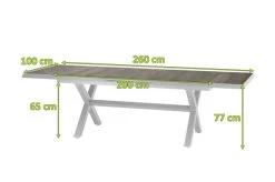 SIENA GARDEN Sincro Ausziehtisch, Matt Weiß-grau/washed Grey, Alu/Keramik, 200/260x100 Cm, Synchroner Auszugsmechanismus -Warmer Garten 21998 5.jpg