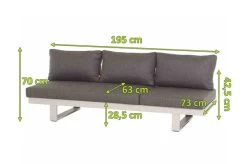 SIENA GARDEN Avenia Dining-Bank/Liege, Matt Weiß-grau/stone Grey, Aluminium, 73x195x70 Cm, Inkl. Sitz-und Rückenkissen -Warmer Garten 21999 5.jpg