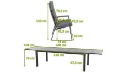 SIENA GARDEN Savona/Kingston Esstischgarnitur, Matt Graphit/grau/wood Look, Alu/Teak/Keramik/Texfabric, Tisch 220/340x108 Cm, 6 Stapelsessel -Warmer Garten 22050 5.jpg