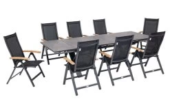 OUTFLEXX Esstischgarnitur, OUTFLEXX® Anthrazit Matt, Alu /HPL / Teak, Tisch 180/280x100cm, 8 Multipositionssessel -Warmer Garten 22147 18.jpg