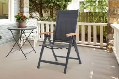 OUTFLEXX Esstischgarnitur, OUTFLEXX® Anthrazit Matt, Alu / Teak / Textil, Tisch 150/210x90cm, 8 Multipositionssessel -Warmer Garten 22168 3.jpg