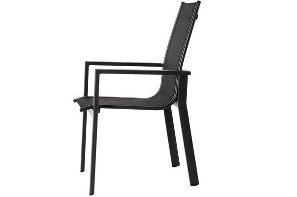 OUTFLEXX Esstischgarnitur, OUTFLEXX® Anthrazit Matt, Alu / Teak / Textil, Esstisch Ø 150 Cm, 5 Stapelsessel 12 OUTFLEXX Esstischgarnitur, OUTFLEXX® Anthrazit Matt, Alu / Teak / Textil, Esstisch Ø 150 Cm, 5 Stapelsessel – Bild 10