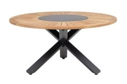 OUTFLEXX Esstischgarnitur, OUTFLEXX® Anthrazit Matt, Alu / Teak / Textil, Esstisch Ø 150 Cm, 5 Stapelsessel 25 OUTFLEXX Esstischgarnitur, OUTFLEXX® Anthrazit Matt, Alu / Teak / Textil, Esstisch Ø 150 Cm, 5 Stapelsessel -Warmer Garten 22203 9.jpg