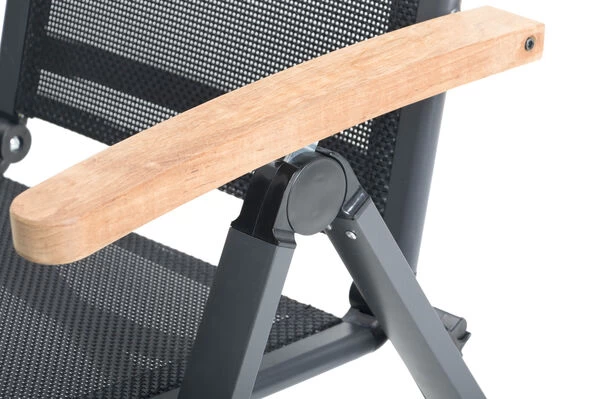 OUTFLEXX Premium Esstischgarnitur, OUTFLEXX® Anthrazit Matt, Alu / Glas / Teak, Tisch 180/240x100cm, 8 Multipositionssessel 18 OUTFLEXX Premium Esstischgarnitur, OUTFLEXX® Anthrazit Matt, Alu / Glas / Teak, Tisch 180/240x100cm, 8 Multipositionssessel – Bild 16