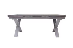 OUTFLEXX Esstischgarnitur, Silber, Alu / HPL / Textil, Tisch 180/280x100cm, 6 Stapelsessel, 2 Multipo -Warmer Garten 22227 13.jpg