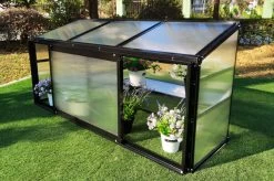 Warmer Garten 27 OUTFLEXX Gewächshaus, Schwarz, Alu/Polycarbonat, 186x61x86cm, Pulverbeschichtet