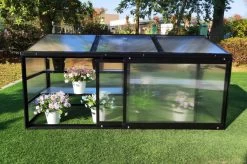 OUTFLEXX Gewächshaus, Schwarz, Alu/Polycarbonat, 186x61x86cm, Pulverbeschichtet -Warmer Garten 22271 7.jpg