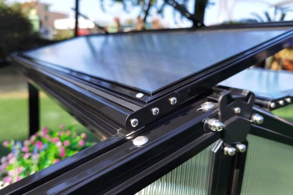 OUTFLEXX Gewächshaus, Schwarz, Alu/Polycarbonat, 120x90x57cm, Pulverbeschichtet 16 OUTFLEXX Gewächshaus, Schwarz, Alu/Polycarbonat, 120x90x57cm, Pulverbeschichtet – Bild 14