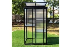 OUTFLEXX Gewächshaus, Schwarz, Alu/Polycarbonat, 91x51x168cm, Pulverbeschichtet -Warmer Garten 22274 3.jpg