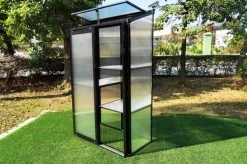 OUTFLEXX Gewächshaus, Schwarz, Alu/Polycarbonat, 91x51x168cm, Pulverbeschichtet -Warmer Garten 22274 6.jpg