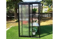 OUTFLEXX Gewächshaus, Schwarz, Alu/Polycarbonat, 91x51x168cm, Pulverbeschichtet -Warmer Garten 22274 8.jpg