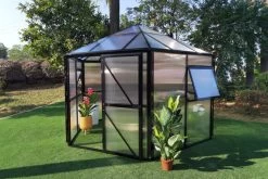 OUTFLEXX Gewächshaus, Schwarz, Alu/Polycarbonat, 309x355x272cm, Pulverbeschichtet -Warmer Garten 22275 6.jpg