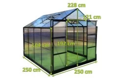 OUTFLEXX Gewächshaus, Schwarz, Alu/Polycarbonat, 250x250x228cm, Pulverbeschichtet -Warmer Garten 22277 5.jpg