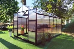 Warmer Garten 25 OUTFLEXX Gewächshaus, Schwarz, Alu/Polycarbonat, 372x250x228cm, Pulverbeschichtet