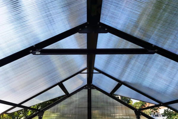 OUTFLEXX Gewächshaus, Schwarz, Alu/Polycarbonat, 372x250x228cm, Pulverbeschichtet 9 OUTFLEXX Gewächshaus, Schwarz, Alu/Polycarbonat, 372x250x228cm, Pulverbeschichtet – Bild 7