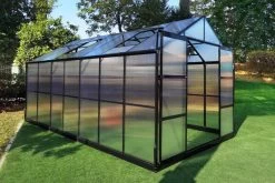 OUTFLEXX Gewächshaus, Schwarz, Alu/Polycarbonat, 433x250x228cm, Pulverbeschichtet 14 OUTFLEXX Gewächshaus, Schwarz, Alu/Polycarbonat, 433x250x228cm, Pulverbeschichtet -Warmer Garten 22280 2.jpg