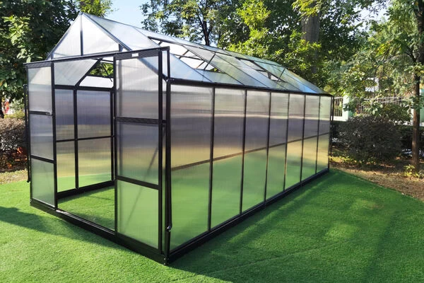 OUTFLEXX Gewächshaus, Schwarz, Alu/Polycarbonat, 433x250x228cm, Pulverbeschichtet 5 OUTFLEXX Gewächshaus, Schwarz, Alu/Polycarbonat, 433x250x228cm, Pulverbeschichtet – Bild 3