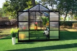 OUTFLEXX Gewächshaus, Schwarz, Alu/Polycarbonat, 433x250x228cm, Pulverbeschichtet 16 OUTFLEXX Gewächshaus, Schwarz, Alu/Polycarbonat, 433x250x228cm, Pulverbeschichtet -Warmer Garten 22280 4.jpg