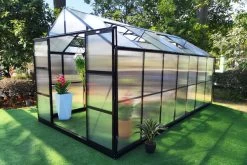 OUTFLEXX Gewächshaus, Schwarz, Alu/Polycarbonat, 433x250x228cm, Pulverbeschichtet 18 OUTFLEXX Gewächshaus, Schwarz, Alu/Polycarbonat, 433x250x228cm, Pulverbeschichtet -Warmer Garten 22280 6.jpg