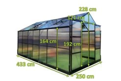 OUTFLEXX Gewächshaus, Schwarz, Alu/Polycarbonat, 433x250x228cm, Pulverbeschichtet 17 OUTFLEXX Gewächshaus, Schwarz, Alu/Polycarbonat, 433x250x228cm, Pulverbeschichtet -Warmer Garten 22280 mass.jpg