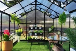 OUTFLEXX Gewächshaus, Schwarz, Alu/Polycarbonat, 494x250x228cm, Pulverbeschichtet -Warmer Garten 22281 9.jpg