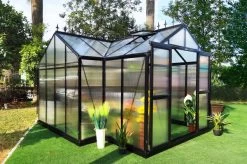 OUTFLEXX Gewächshaus, Schwarz, Alu/Polycarbonat, 381x377x250cm, Pulverbeschichtet -Warmer Garten 22282 2.jpg