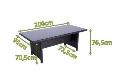 OUTFLEXX Esstisch, Braun, Polyrattan, 200x95cm, Tischplatte Spraystone, 6mm, Aufliegend 11 OUTFLEXX Esstisch, Braun, Polyrattan, 200x95cm, Tischplatte Spraystone, 6mm, Aufliegend -Warmer Garten 22287 5.jpg