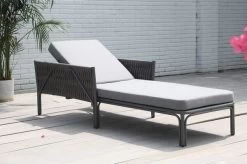 OUTFLEXX Mermaid Liege, Anthrazit, Aluminium/XL Geflecht, 203x75x56 Cm, Inkl. Polster