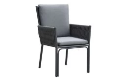 OUTFLEXX Mermaid Dining Sessel, Anthrazit, Aluminium/XL Geflecht57x63x89 Cm , Inkl. Polster