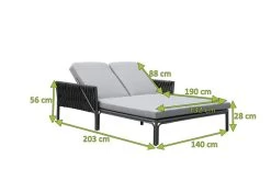 OUTFLEXX Mermaid Doppelliege, Anthrazit, Aluminium/XL Rope, 140x56x132 Cm, Inkl. Polster -Warmer Garten 22310 4.jpg