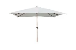 OUTFLEXX Mittelstockschirm, Natur/Teakoptik, Buchenholz, 300x400 Cm