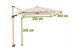 DOPPLER Alu Wood Pendelschirm, Natur, Alu/Polyester, 300x220 Cm, Mit Kurbel, Holzoptik -Warmer Garten 22336 5.jpg